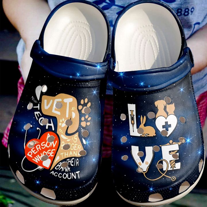 Vet Tech Big Heart Crocs Clog Shoes 1 Vet Tech Big Heart Crocs Clog Shoes