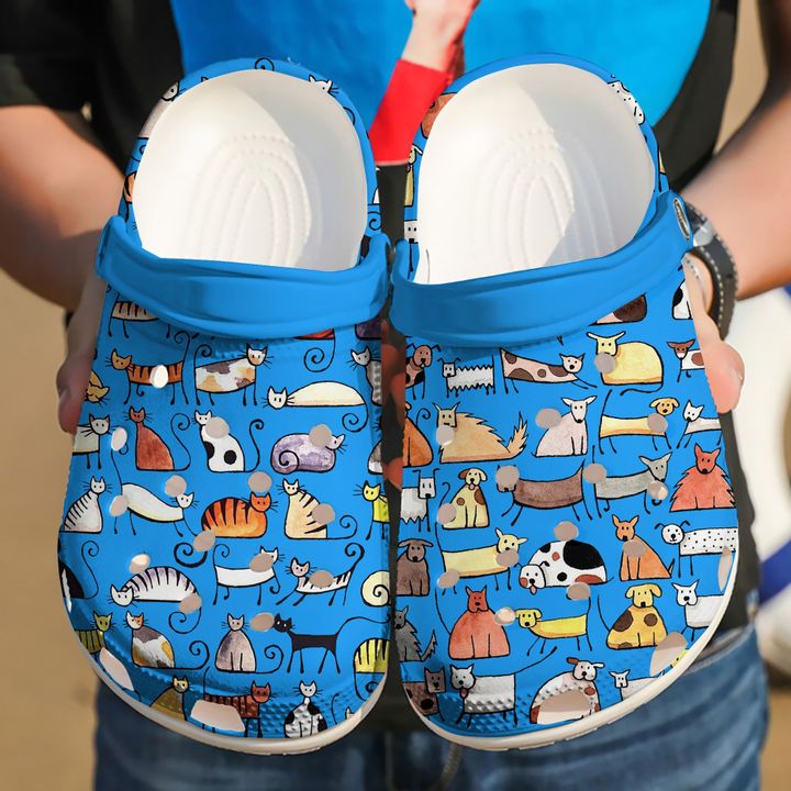 Vet Tech Colorful Cats And Dogs Crocs Clog Shoes