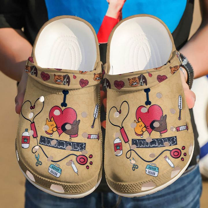 Vet Tech Love Animals Crocs Clog Shoes 6 Vet Tech Love Animals Crocs Clog Shoes