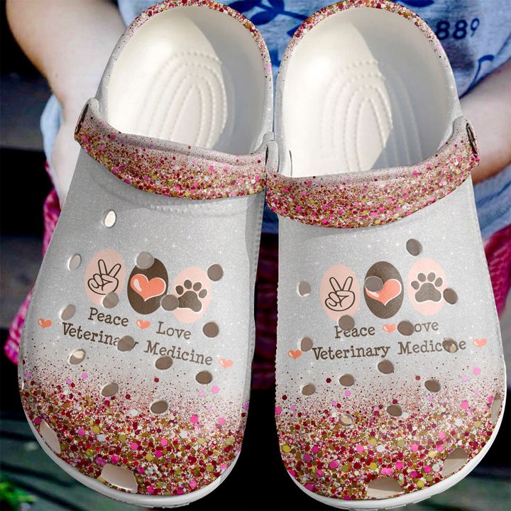 Vet Tech Peace Love Veterinary Medicine Crocs Clog Shoes