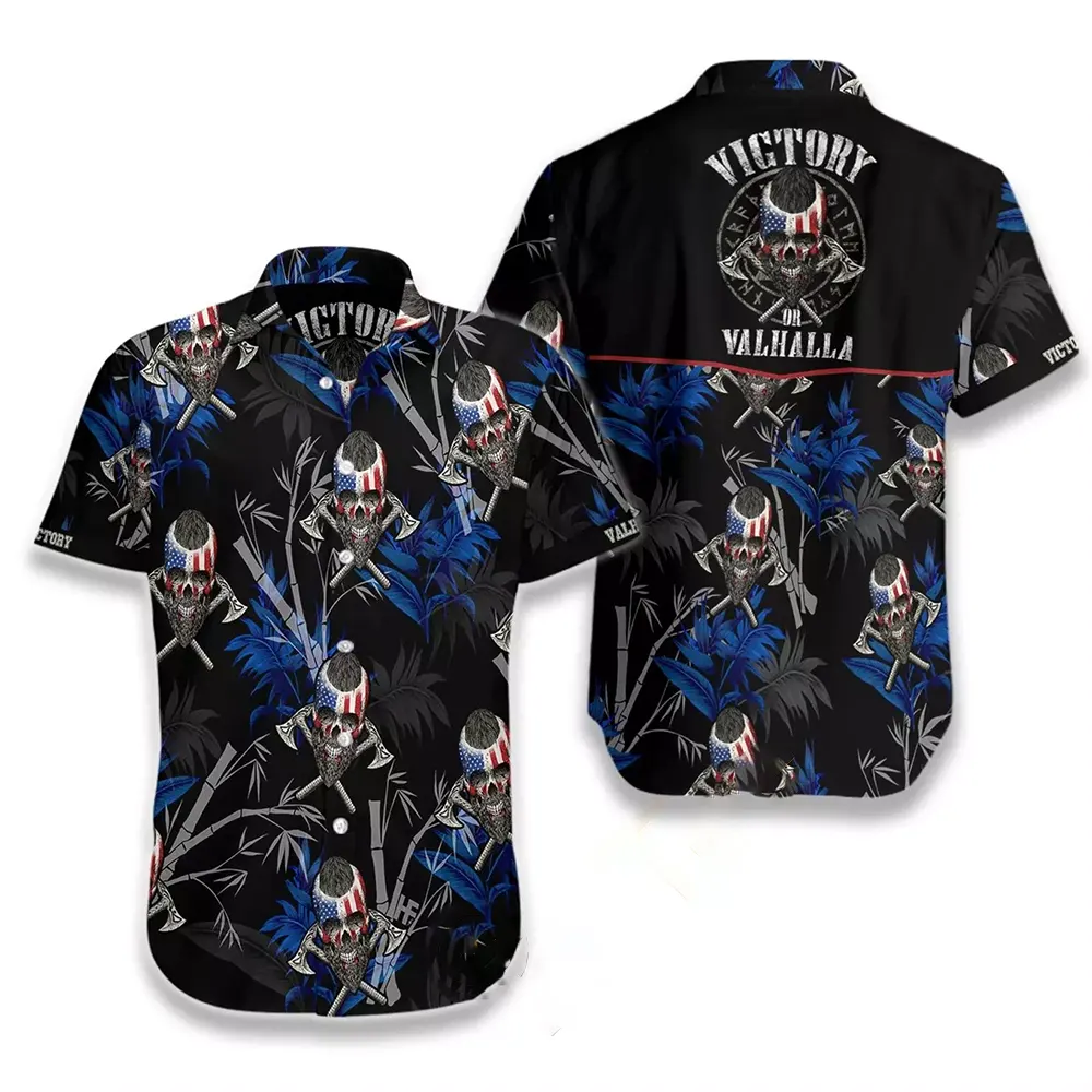 Victory Or Valhalla Viking Black Hawaiian shirts 2 Victory Or Valhalla Viking Black Hawaiian shirts