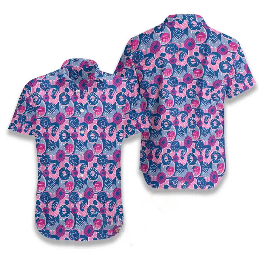 Vintage Donut Seamless Pattern Hawaiian shirts
