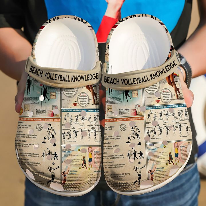 Volleyball Beach Knowledge Crocs Clog Shoes 8 Volleyball Beach Knowledge Crocs Clog Shoes