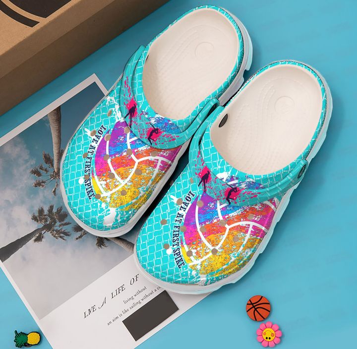 Volleyball Love At First Spike Colors Crocs Clog Shoes