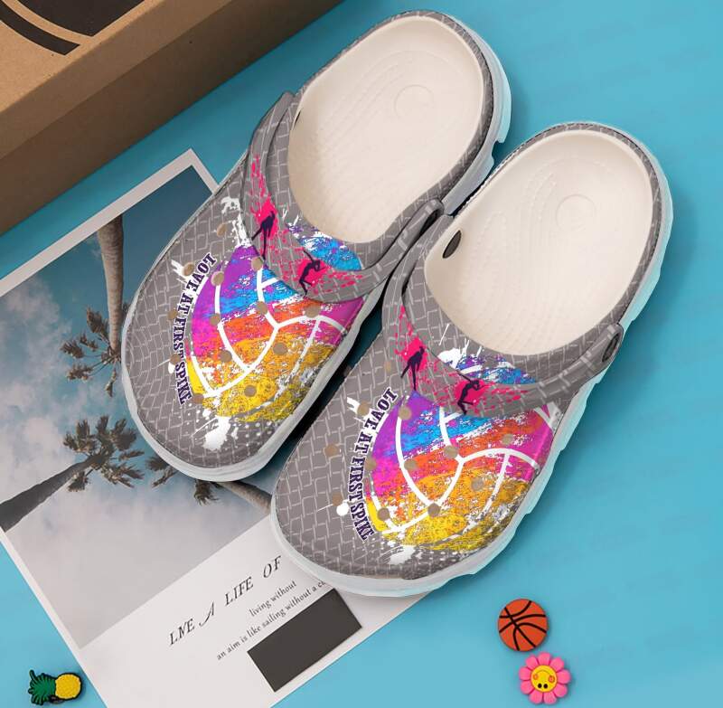 Volleyball Love At First Spike Crocs Clog Shoes