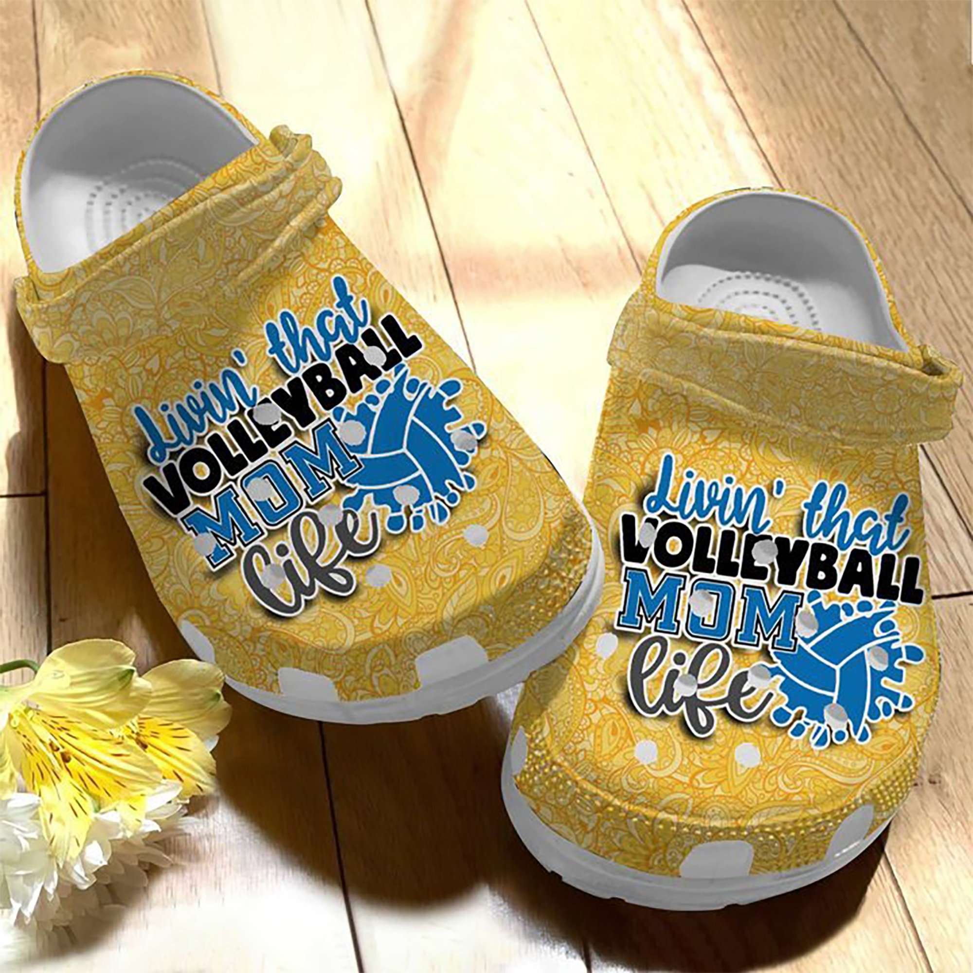 Volleyball Mom Gold Indian Doodle Ornament Crocs Clog Shoes 2 Volleyball Mom Gold Indian Doodle Ornament Crocs Clog Shoes