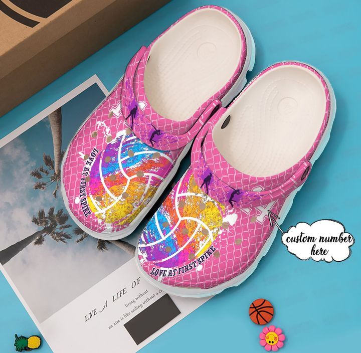 Volleyball Personalized At First Spike Crocs Clog Shoes 3 Volleyball Personalized At First Spike Crocs Clog Shoes