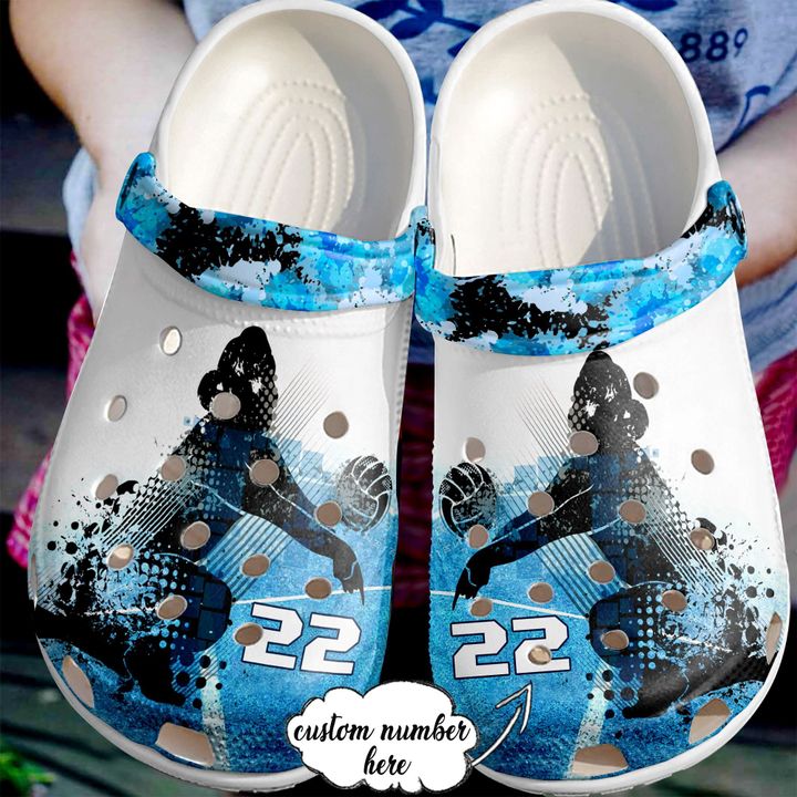 Volleyball Personalized Blue Ice Crocs Clog Shoes 9 Volleyball Personalized Blue Ice Crocs Clog Shoes