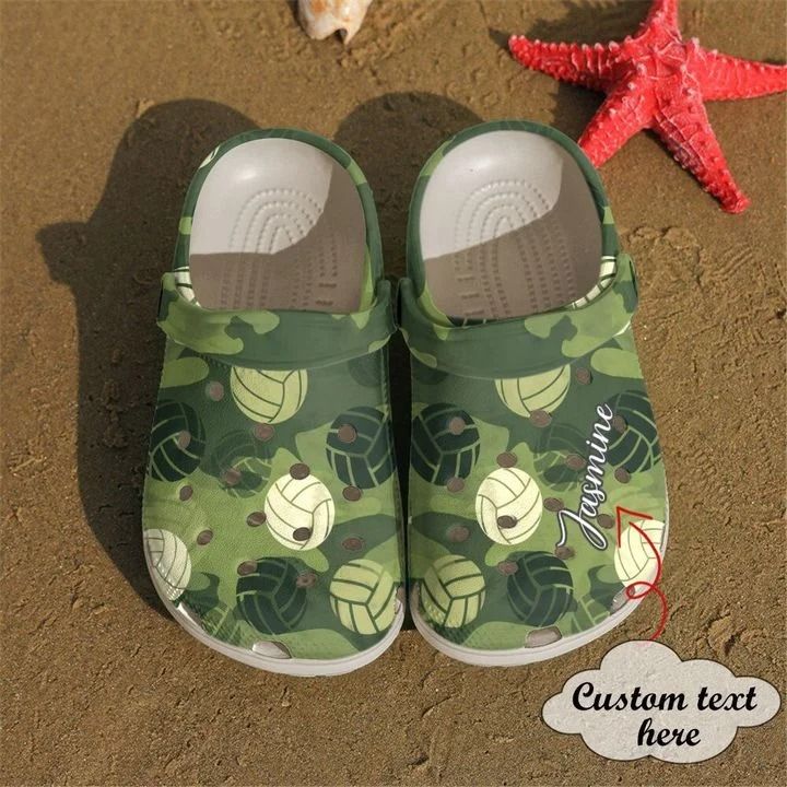 Volleyball Personalized Camouflage Pattern Crocs Clog Shoes