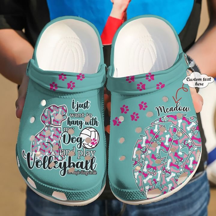 Volleyball Personalized Dog And Crocs Clog Shoes