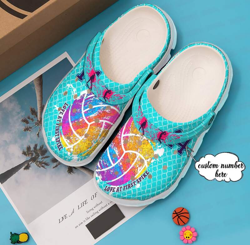 Volleyball Personalized First Spike Crocs Clog Shoes