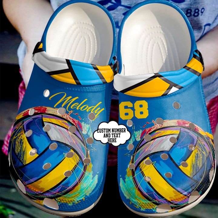 Volleyball Personalized Girl Loves Crocs Clog Shoes