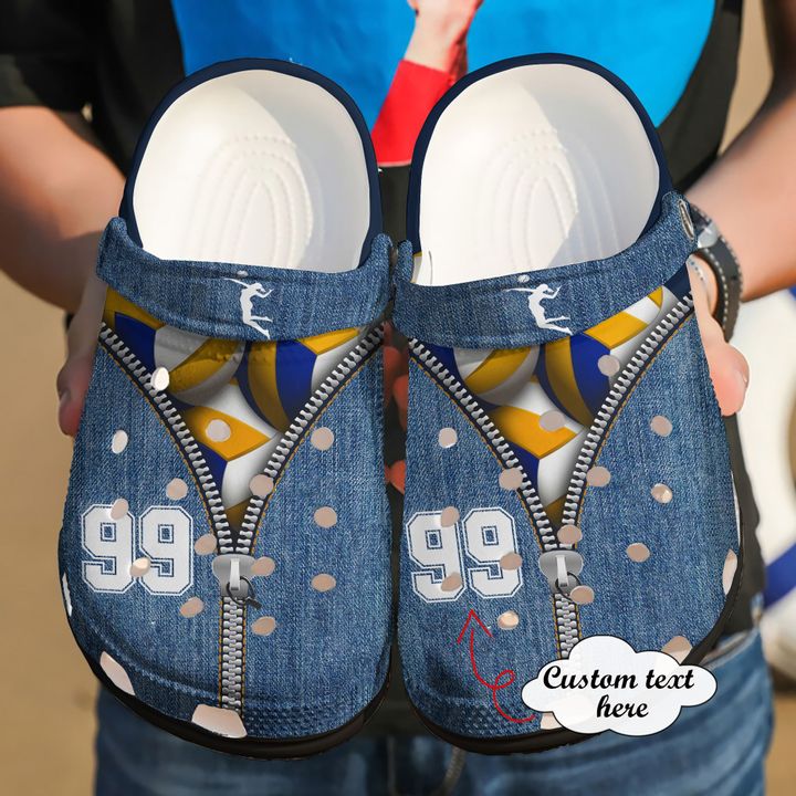 Volleyball Personalized I Love Crocs Clog Shoes