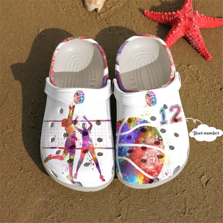 Volleyball Personalized Watercolor Crocs Clog Shoes 3 Volleyball Personalized Watercolor Crocs Clog Shoes