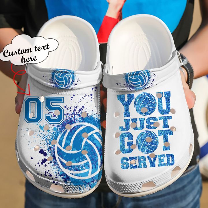 Volleyball Personalized You Just Got Served Crocs Clog Shoes