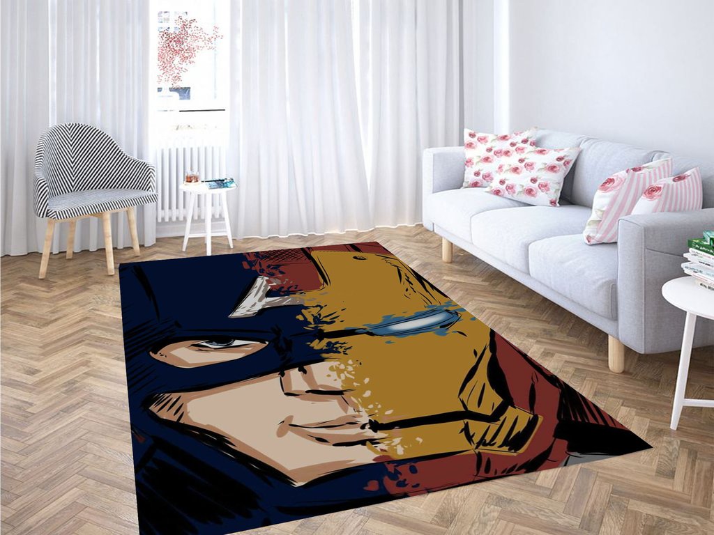 Wallpaper-iron Man And Captain America Living Room Modern Carpet Rug 2 Wallpaper-iron Man And Captain America Living Room Modern Carpet Rug