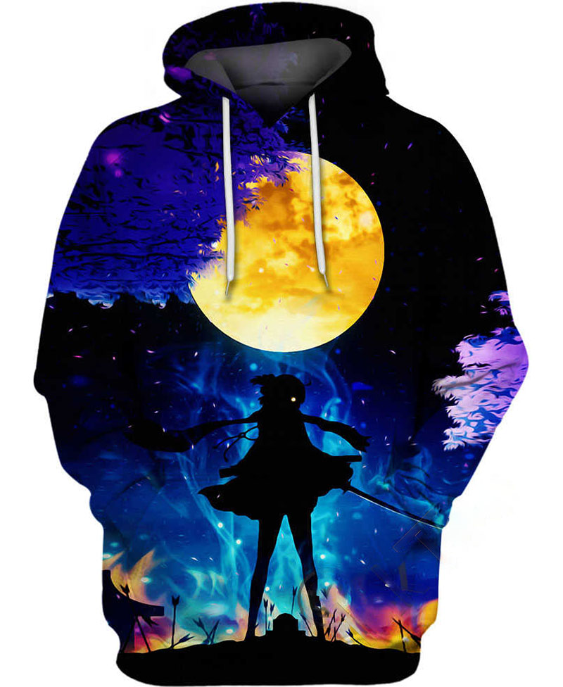 Warrior Under The Moonlight Hoodie 3D