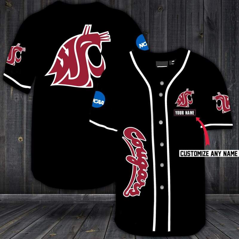 Washington State Cougars Personalized Custom Name For You Baseball Jersey 6 Washington State Cougars Personalized Custom Name For You Baseball Jersey