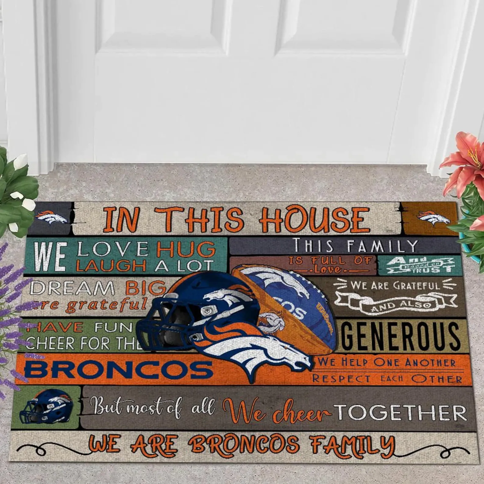 We Are Love Broncos NFL Doormat