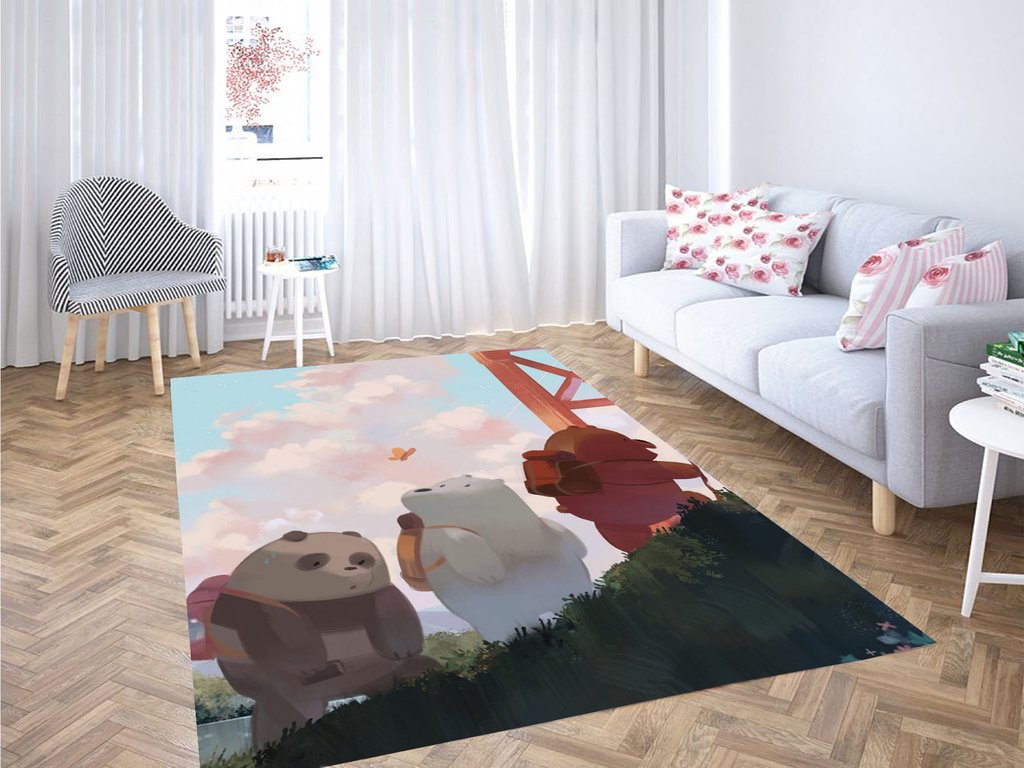 We Bare Bears Painting Living Room Modern Carpet Rug