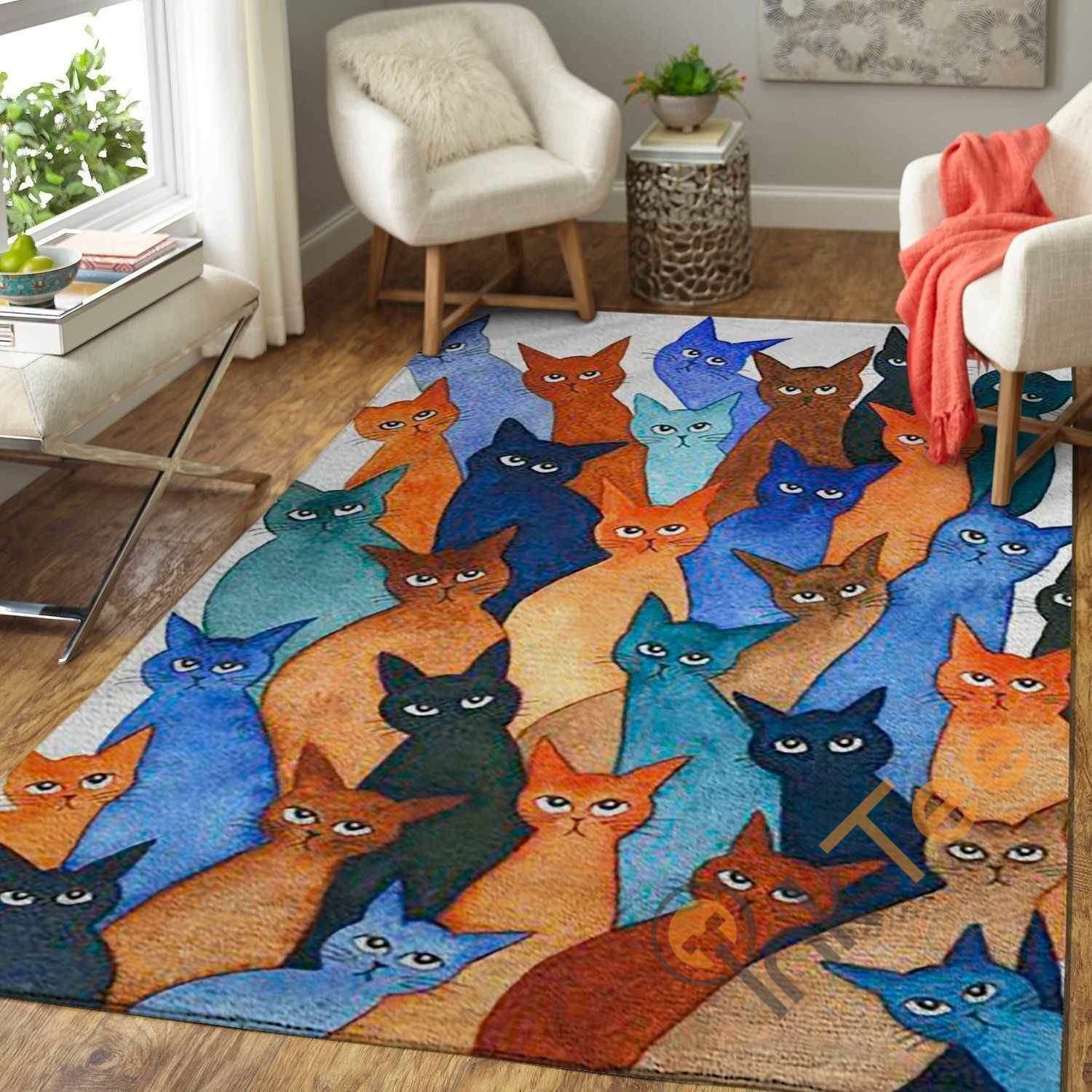 Whimsical Cats Area Rug 1 Whimsical Cats Area Rug