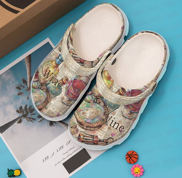 Wine Vintage Crocs Clog Shoes