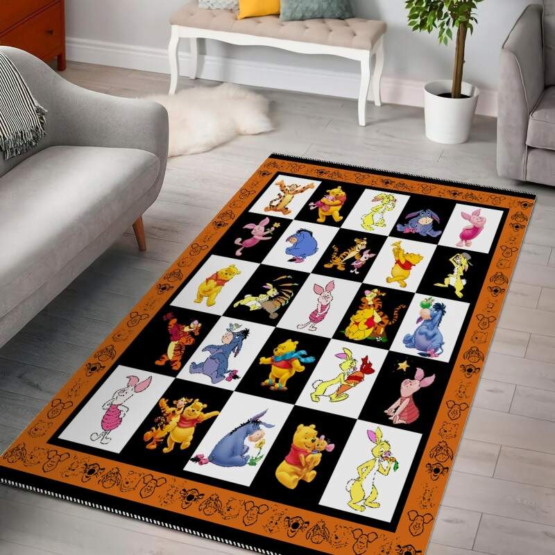 Winnie The Pooh Friends Checkerboard Floor Rug