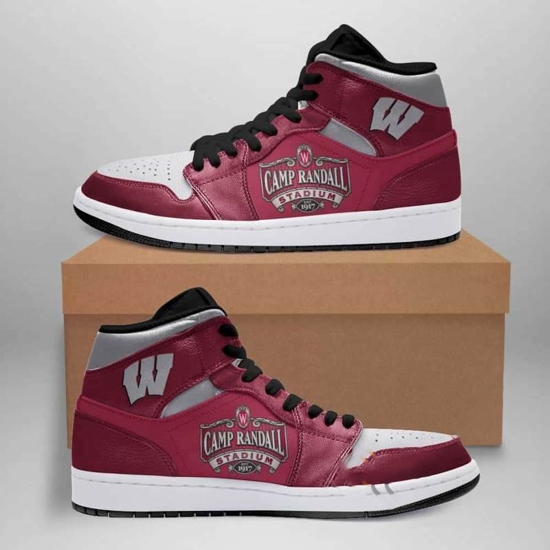 Wisconsin Badgers American Football Custom Air Jordan Shoes
