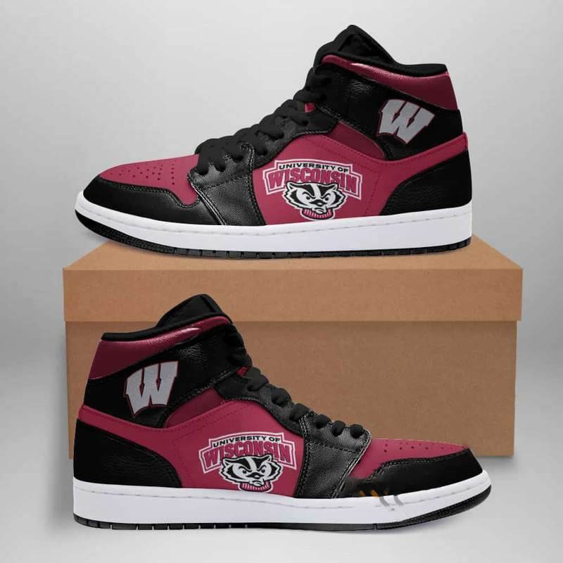 Wisconsin Badgers American Football Custom Air Jordan Shoes