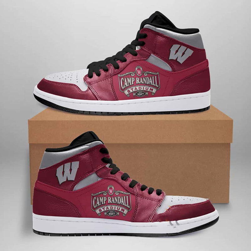 Wisconsin Badgers American Football Custom Air Jordan Shoes