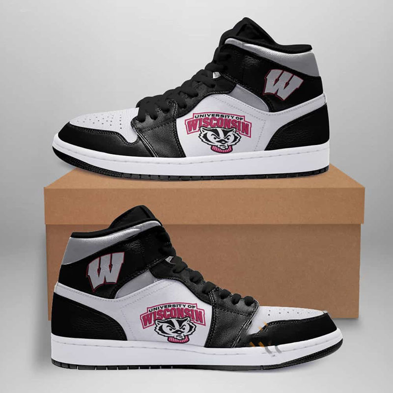 Wisconsin Badgers American Football Custom Air Jordan Shoes