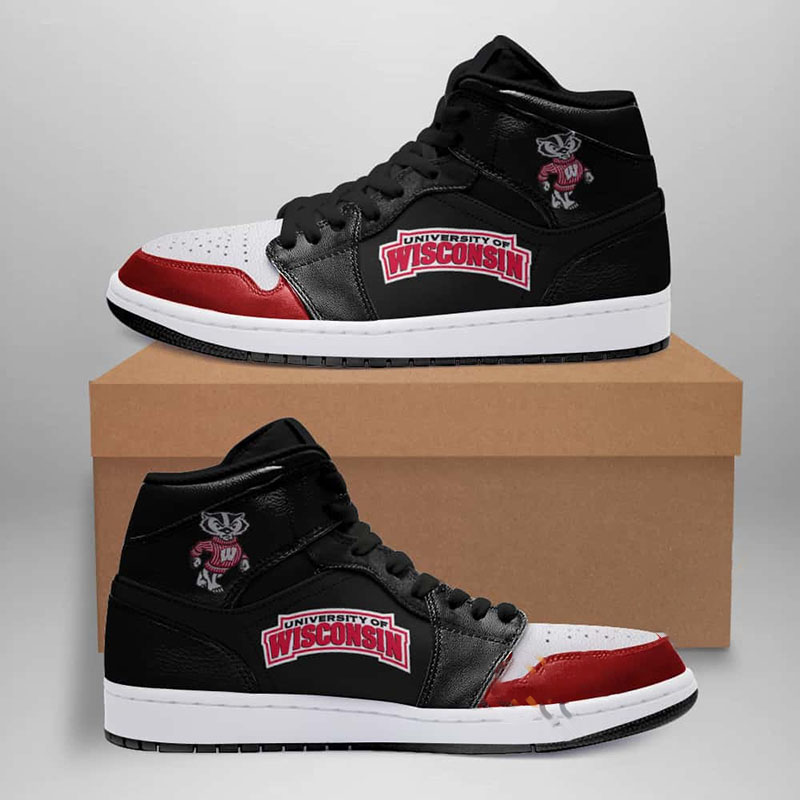 Wisconsin Badgers American Football Custom Air Jordan Shoes