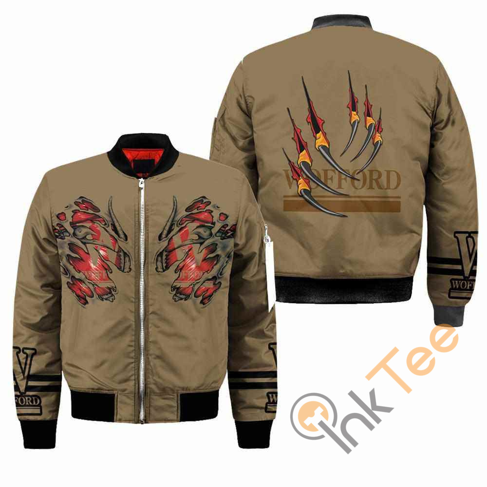 3D Wofford Monogram NCAA Claws Apparel Best Christmas Gift For Fans Bomber Jacket