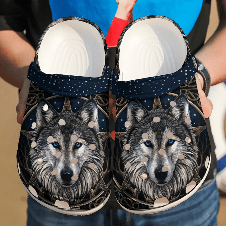 Wolf Chained Crocs Clog Shoes
