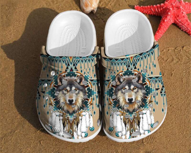 Wolf Native American Dreamcatcher Gift For Lovers Style Crocs Clog Shoes