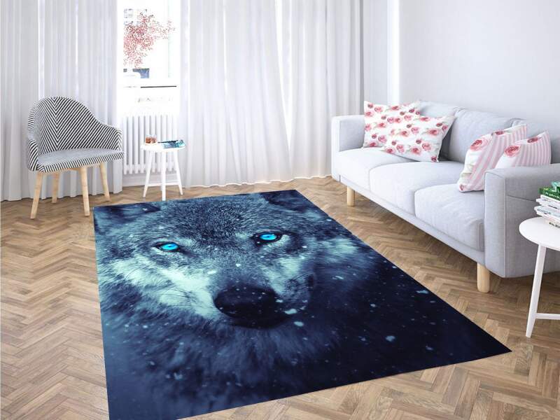Wolf On A Cold Carpet Rug 1 Wolf On A Cold Carpet Rug