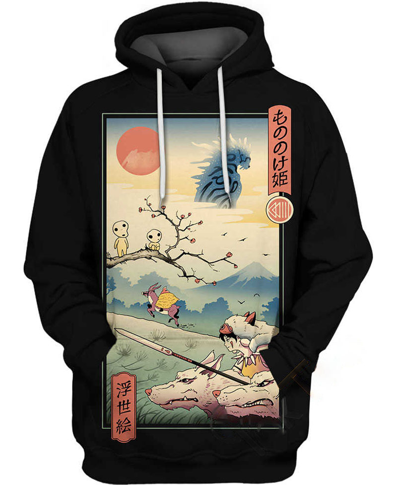 Wolf Princess Ukiyo E Hoodie 3D