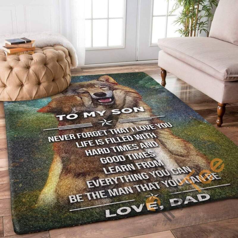 Wolf To My Son Never Forget That I Love You Living Room /carpet Bedroom Floor Gift For Rug 2 Wolf To My Son Never Forget That I Love You Living Room /carpet Bedroom Floor Gift For Rug