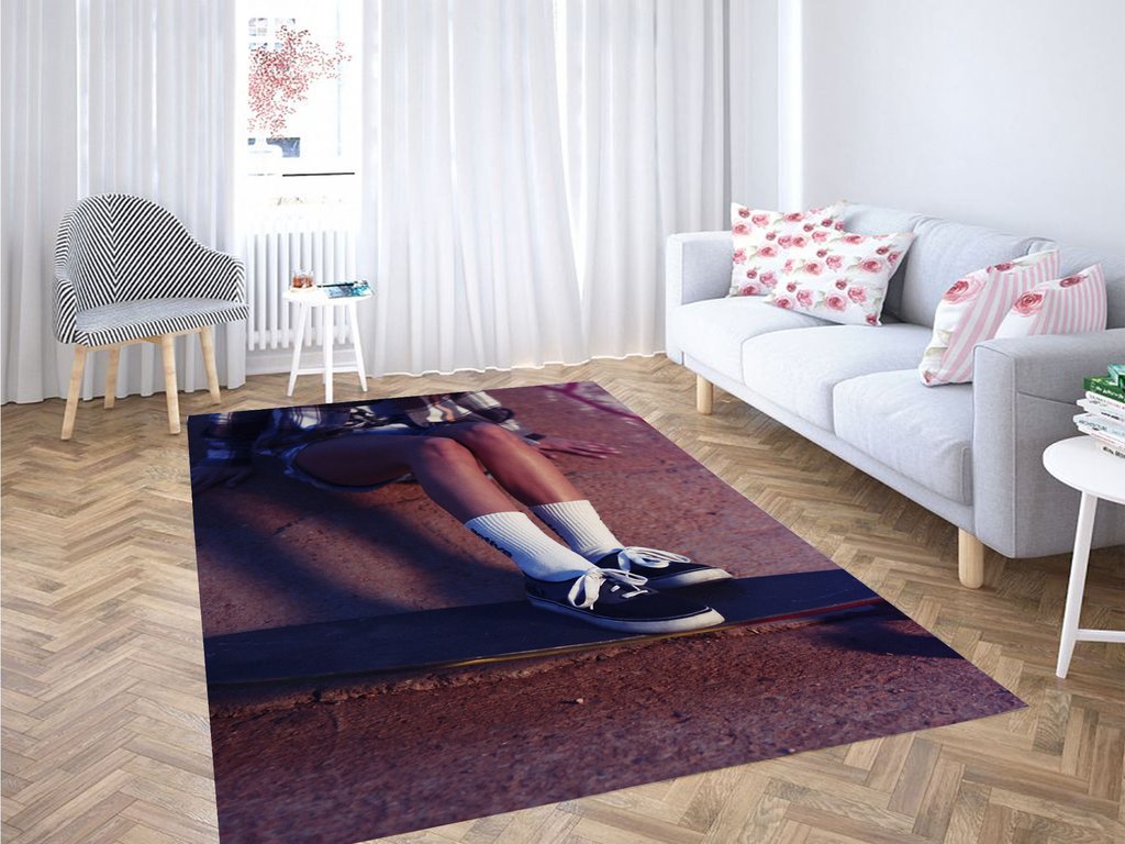 Woman Skateboarding Living Room Modern Carpet Rug 7 Woman Skateboarding Living Room Modern Carpet Rug