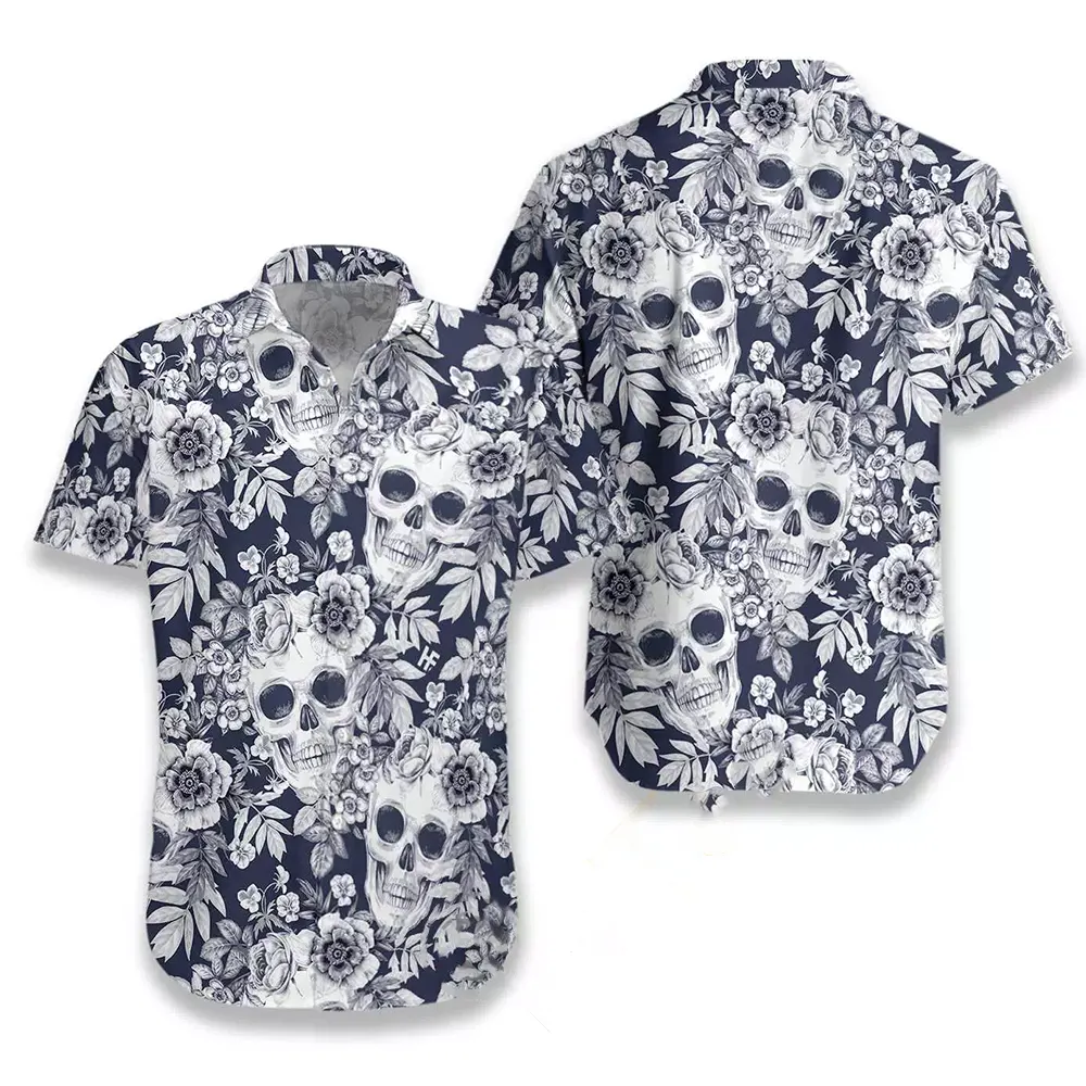 Wreaths Of Garden Flowers And Skulls Hawaiian shirts 4 Wreaths Of Garden Flowers And Skulls Hawaiian shirts