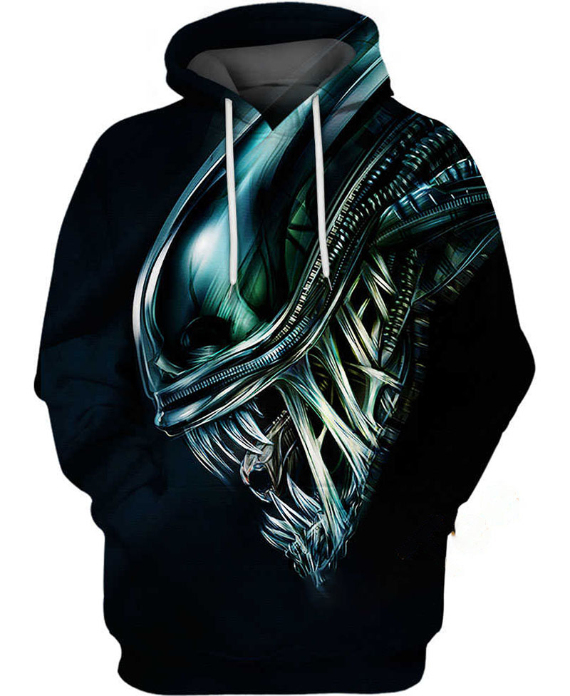 Xenomorph Skull Hoodie 3D 13 Xenomorph Skull Hoodie 3D