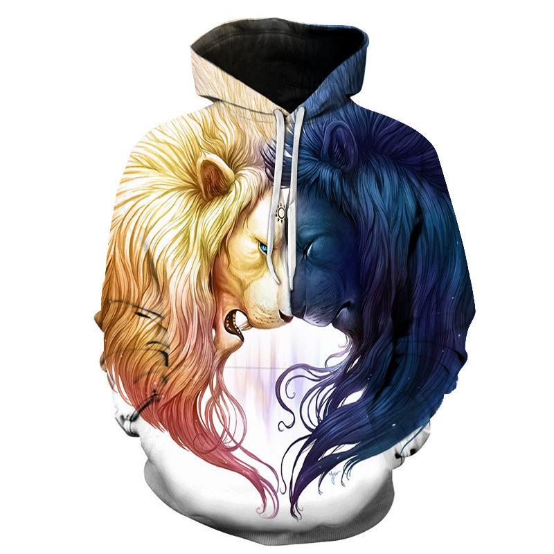 Yin And Yang Lion Epic Animals Hoodie 3D
