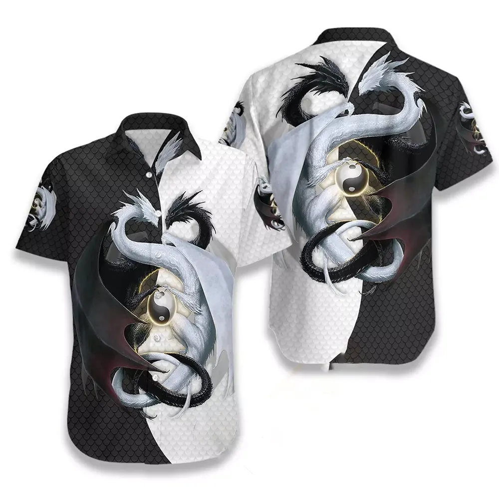 Yin Yang Dragon Hawaiian shirts