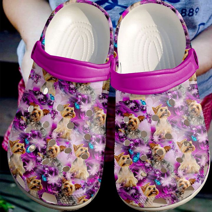 Yorkie Purple Crocs Clog Shoes 10 Yorkie Purple Crocs Clog Shoes