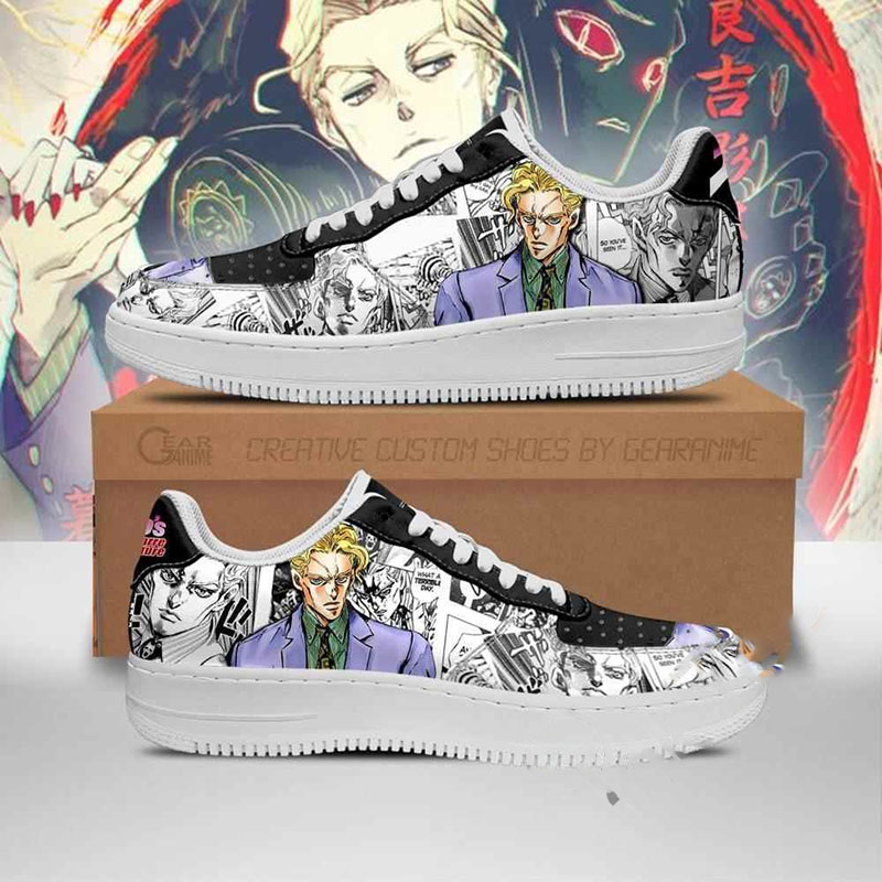 Yoshikage Kira Manga Style Jojo’s Anime Nike Air Force Shoes