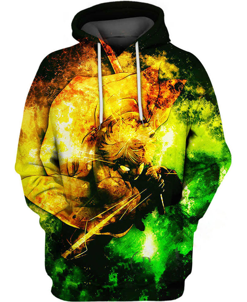 Zenitsu Agatsuma Abstract Yellow Hoodie 3D