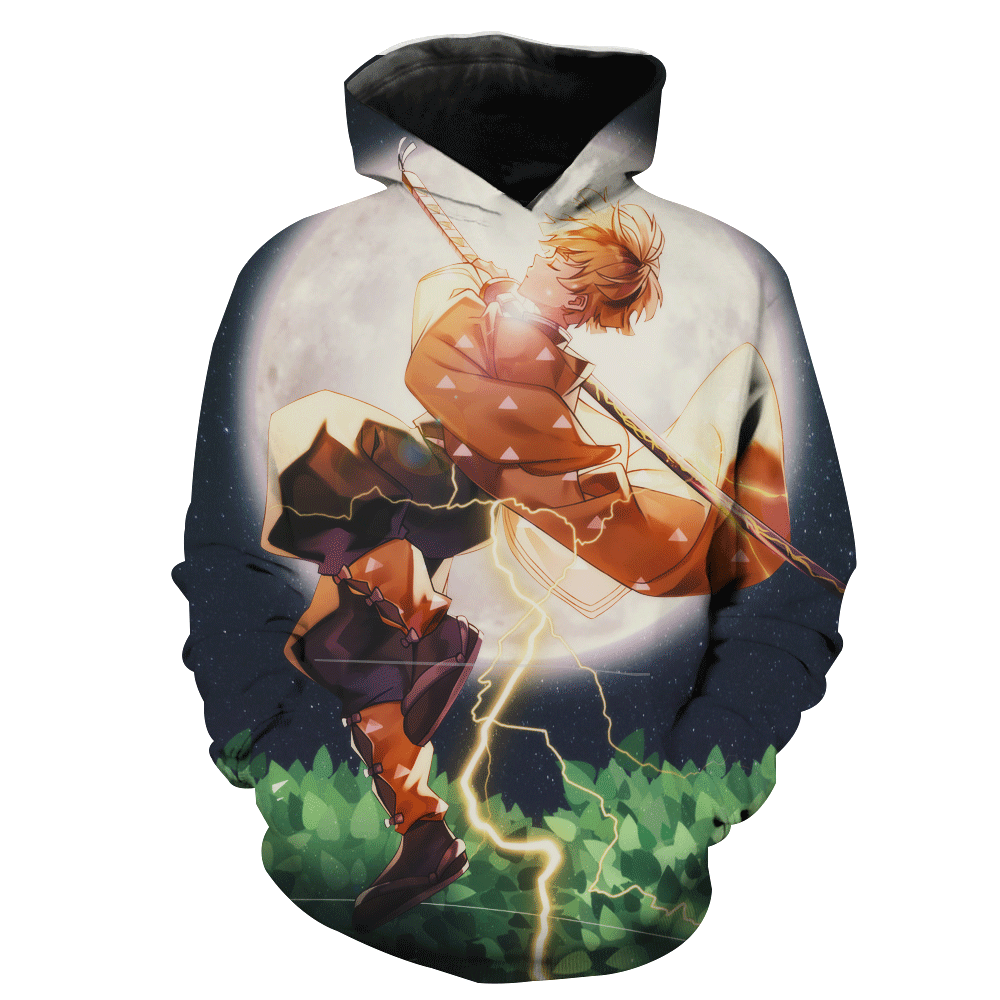Zenitsu Agatsuma Demon Slayer Zenitsu Hoodie 3D 2 Zenitsu Agatsuma Demon Slayer Zenitsu Hoodie 3D