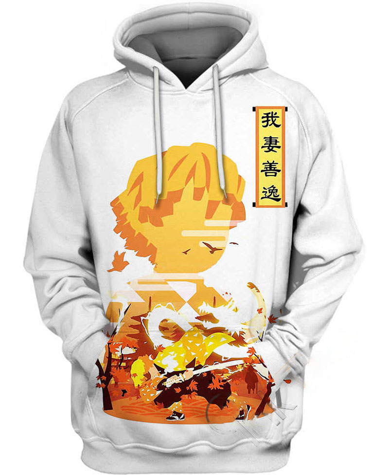 Zenitsu Thunder Hashira Hoodie 3D 2 Zenitsu Thunder Hashira Hoodie 3D