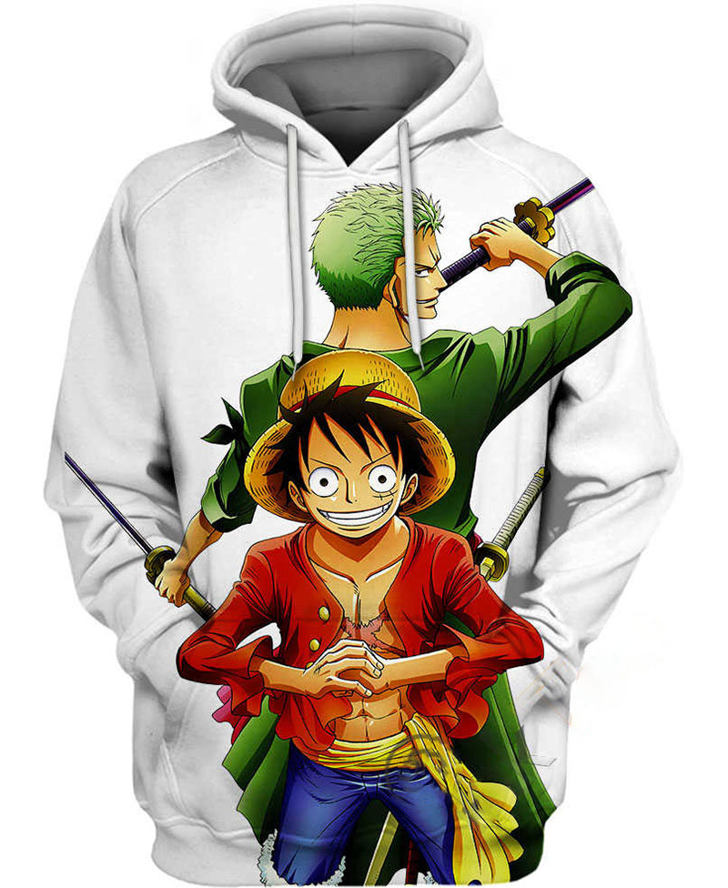 Zoro And Luffy Hoodie 3D 1 Zoro And Luffy Hoodie 3D
