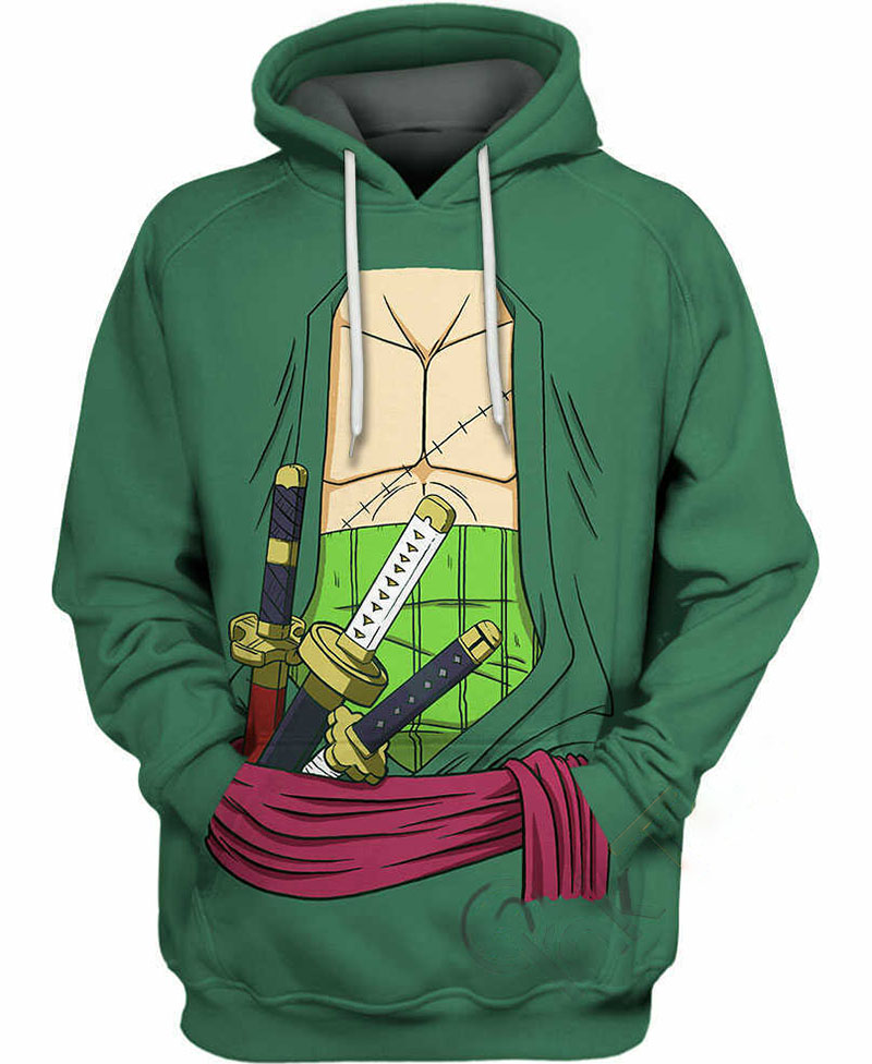 Zoro Chest Scar Hoodie 3D 9 Zoro Chest Scar Hoodie 3D